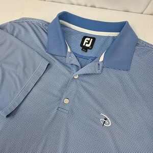 FootJoy Walt Disney World Golf Polo Golf Shirt Blue White Striped Men's size XL.